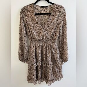 Leopard Print Long Sleeve Dress women’s Size: S